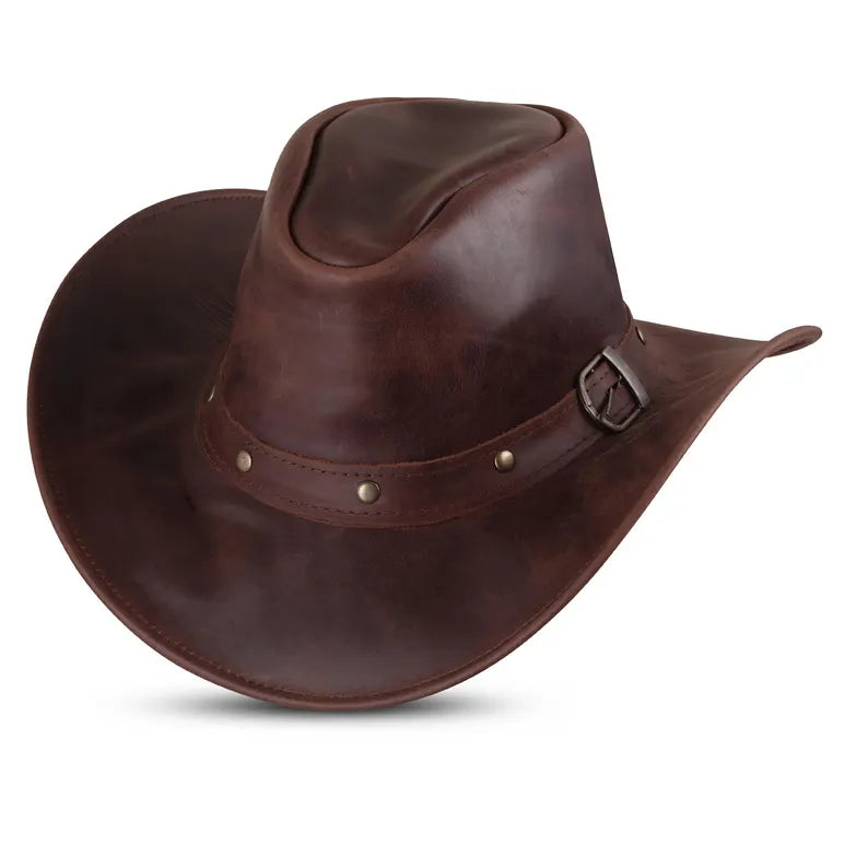Vintage Leather Cowboy Hat
