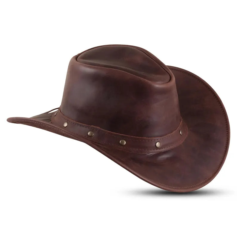 Vintage Leather Cowboy Hat